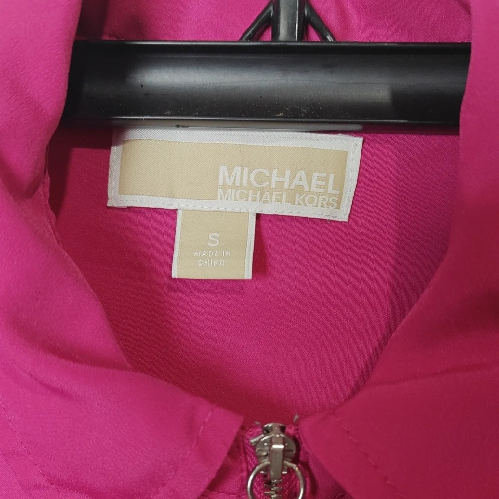 Michael Kors Fuchsia Zip-Up Blouse